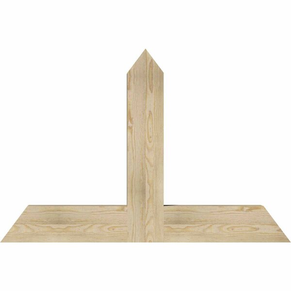 Ekena Millwork Portland Rough Sawn Timber Gable Bracket, Douglas Fir, 48"W x 32"H x 4"D x 6"F, 16/12 Pitch GBW048X32X0406POR00RDF - main
